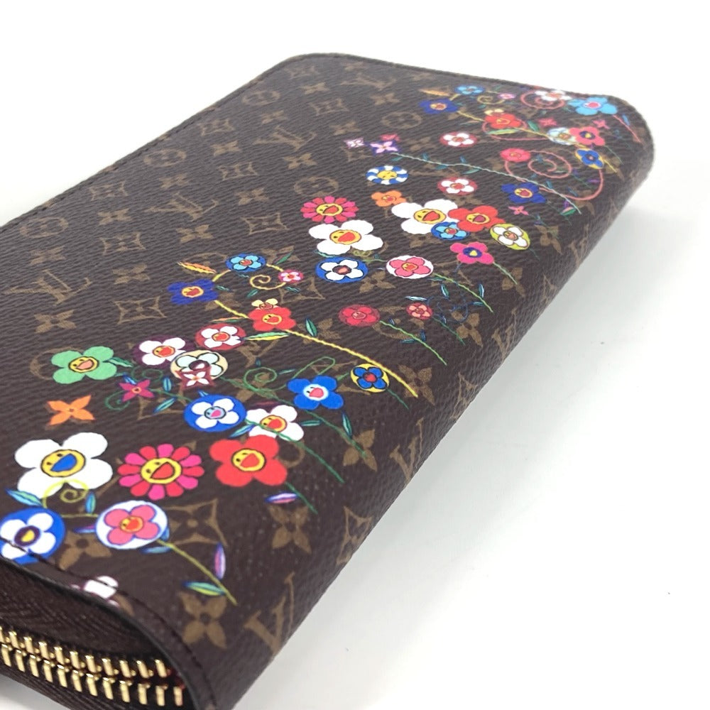 LOUIS VUITTON Ｍ14162 日本限定 LV × TM ジッピー・ウォレット モノグラム 村上隆 ラウンドファスナー 長財布 モノグラムキャンバス ユニセックス ブラウン