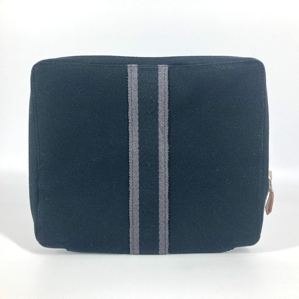 HERMES フールトゥ マルチポーチ メイクポーチ ジュエリーケース ポーチ コットン ユニセックス ブラック - brandshop-reference