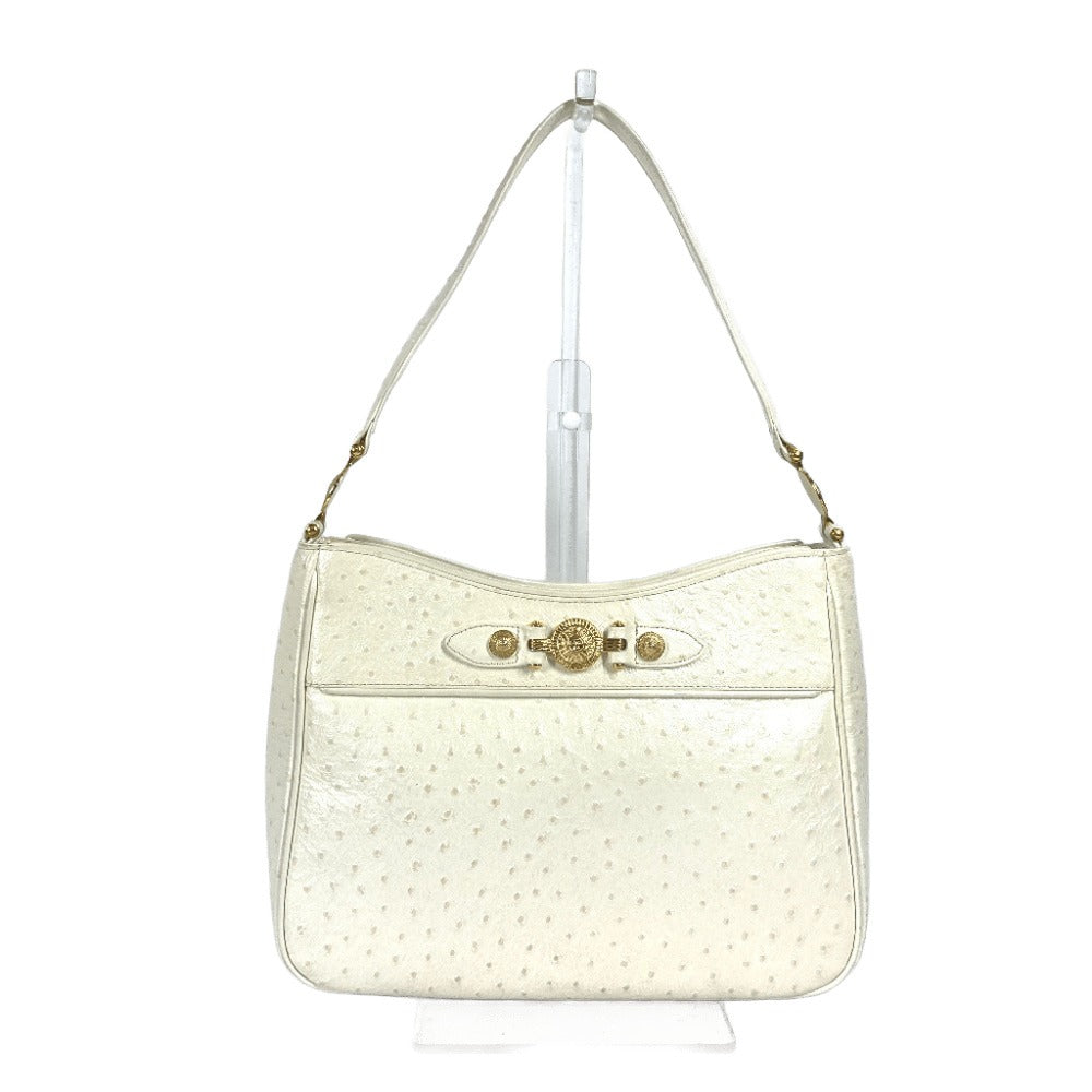 VERSACE ハンドバッグ サンバースト 肩掛け カバン ヴィンテージ ショルダーバッグ 型押しレザー レディース ホワイト系 - brandshop-reference