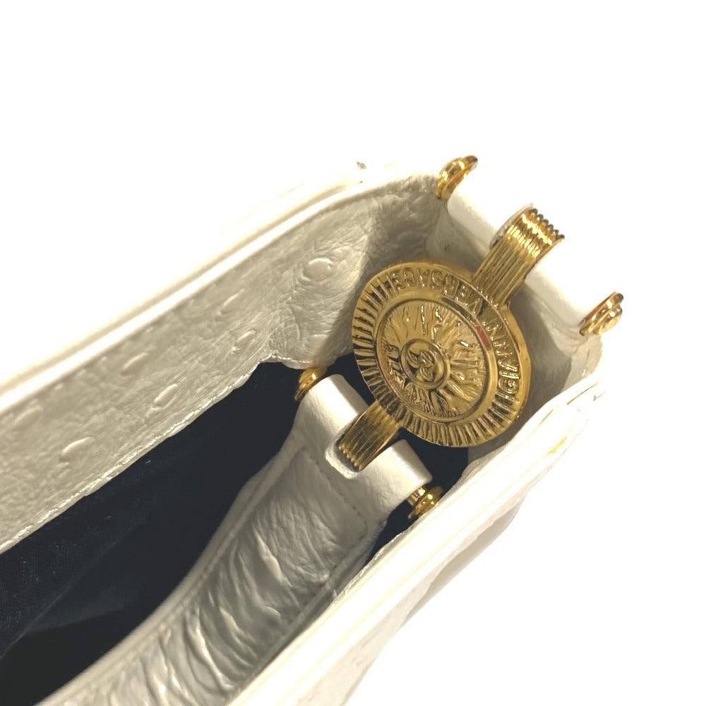 VERSACE ハンドバッグ サンバースト 肩掛け カバン ヴィンテージ ショルダーバッグ 型押しレザー レディース ホワイト系 - brandshop-reference