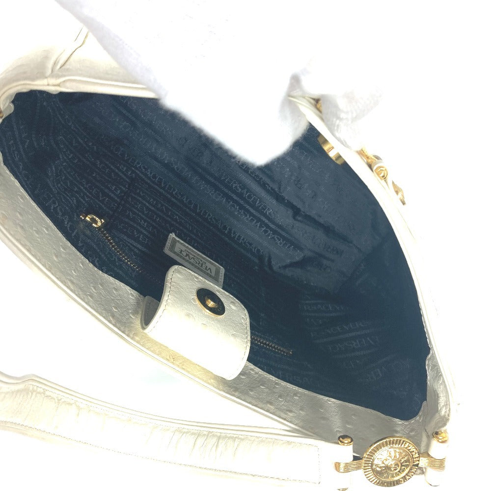 VERSACE ハンドバッグ サンバースト 肩掛け カバン ヴィンテージ ショルダーバッグ 型押しレザー レディース ホワイト系 - brandshop-reference