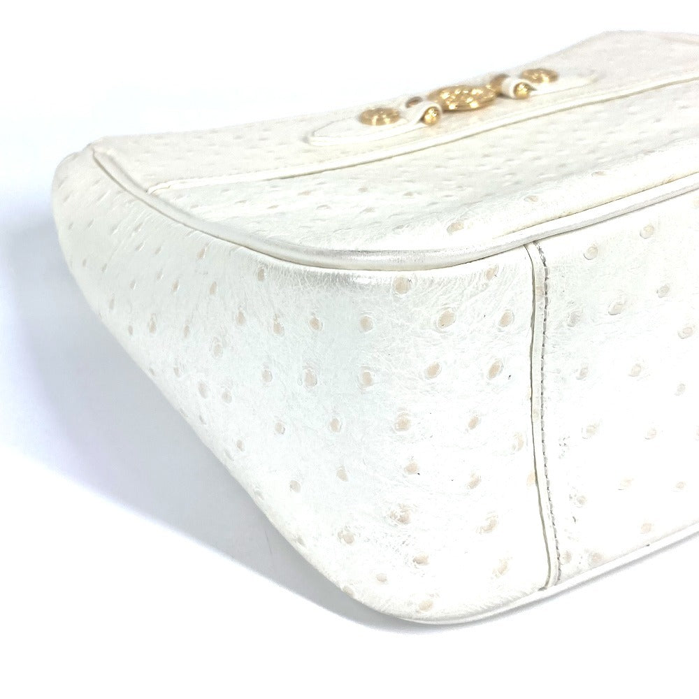 VERSACE ハンドバッグ サンバースト 肩掛け カバン ヴィンテージ ショルダーバッグ 型押しレザー レディース ホワイト系 - brandshop-reference