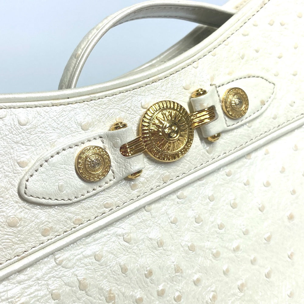 VERSACE ハンドバッグ サンバースト 肩掛け カバン ヴィンテージ ショルダーバッグ 型押しレザー レディース ホワイト系 - brandshop-reference