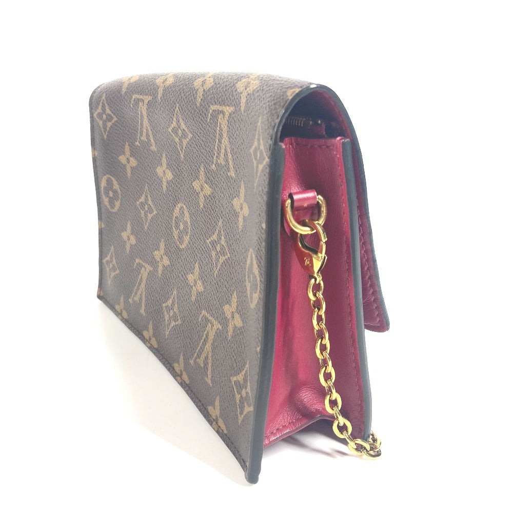 LOUIS VUITTON M69578 モノグラム ポルトフォイユ フロール チェーン チェーンウォレット ショルダーバッグ クラッチバッグ 長財布 モノグラムキャンバス ユニセックス フューシャ ブラウン - brandshop-reference