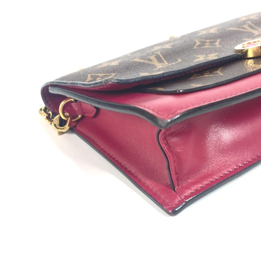 LOUIS VUITTON M69578 モノグラム ポルトフォイユ フロール チェーン チェーンウォレット ショルダーバッグ クラッチバッグ 長財布 モノグラムキャンバス ユニセックス フューシャ ブラウン - brandshop-reference