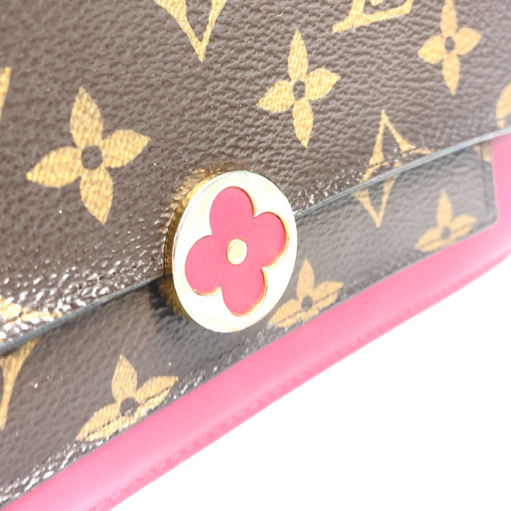LOUIS VUITTON M69578 モノグラム ポルトフォイユ フロール チェーン チェーンウォレット ショルダーバッグ クラッチバッグ 長財布 モノグラムキャンバス ユニセックス フューシャ ブラウン - brandshop-reference