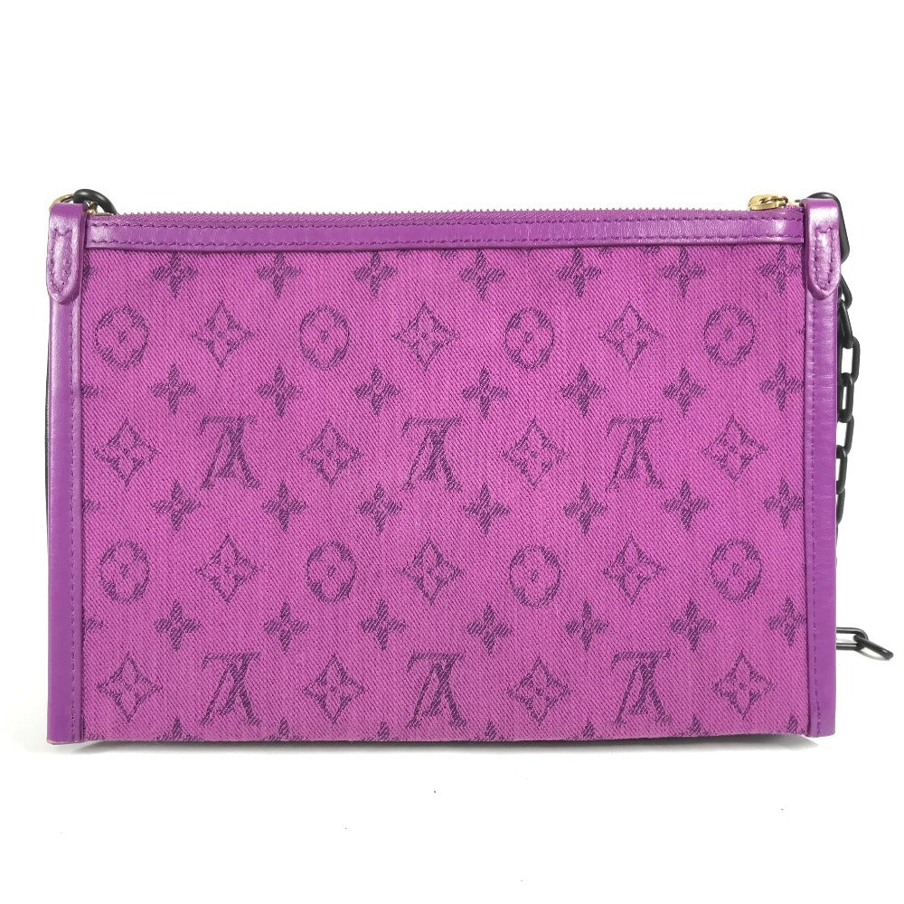 Louis Vuitton M44641 Monogram Logo Story Flat Messenger Pochette Bag Crossbody Bahu Beg Monogram Canvas Unisex Brown