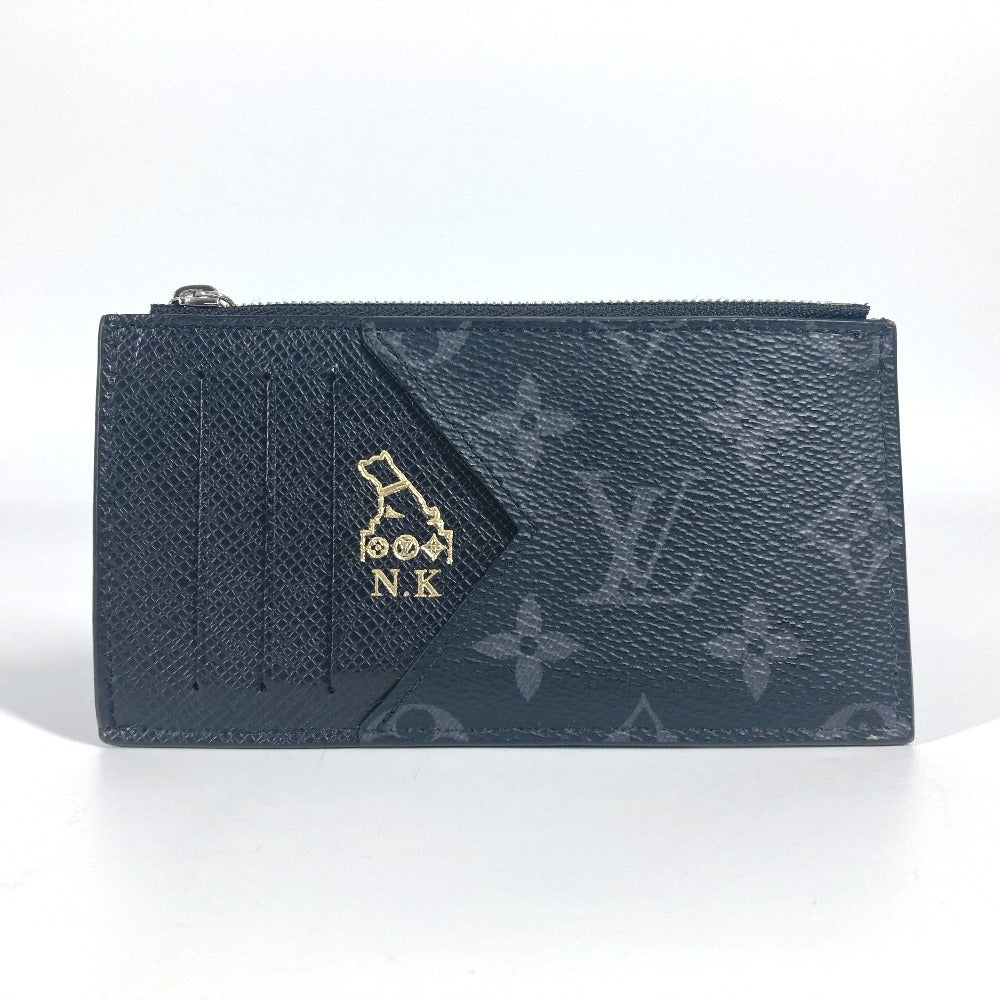 Louis Vuitton M30271 Monogram Eclipse Coin Card Holder Wallet Coin Coin Purse Fragment Case Coin Case Case Monogram Eclipse Canvas Unisex Black