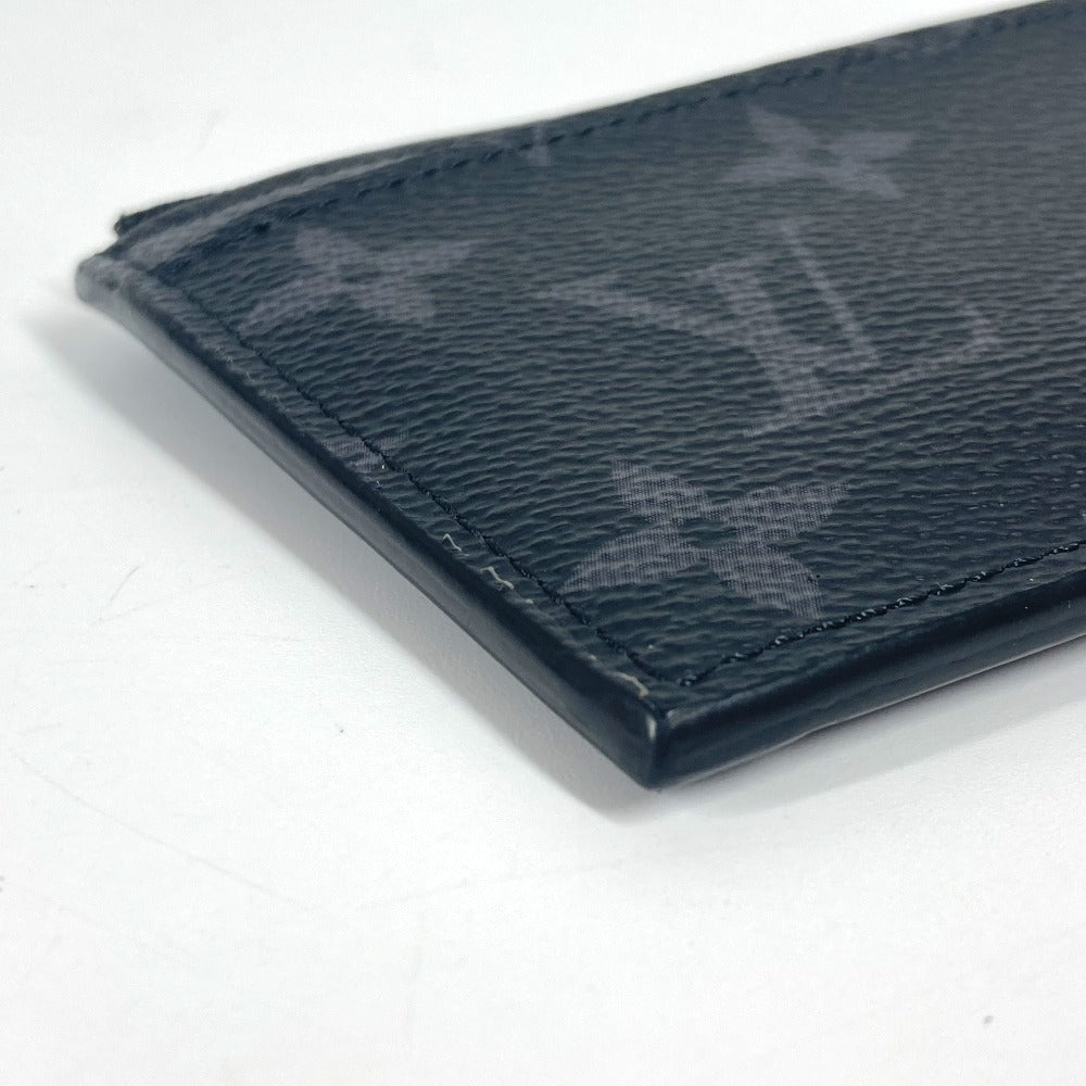 Louis Vuitton M30271 Monogram Eclipse Coin Card Holder Wallet Coin Coin Purse Fragment Case Coin Case Case Monogram Eclipse Canvas Unisex Black