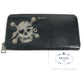PRADA 2M1264 Skull Skull Long Wallet Round Zipper Long Wallet Leather Unisex Black
