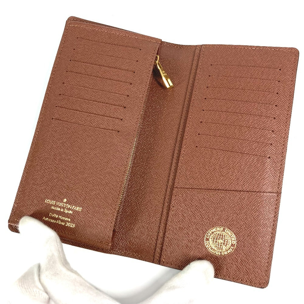 LOUIS VUITTON N00141 LV Birds Damier Pharrell Williams Portefeuille Brazza Long Wallet 2025SS Long Wallet Damier Canvas Unisex Brown