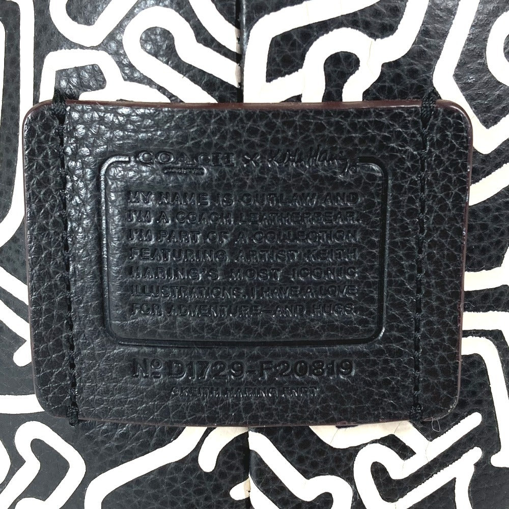 Jurulatih F20819 Keith Haring Outlaw Outlaw Doll Interior Teddy Bear Bear Stuffed Leather Unisex Black