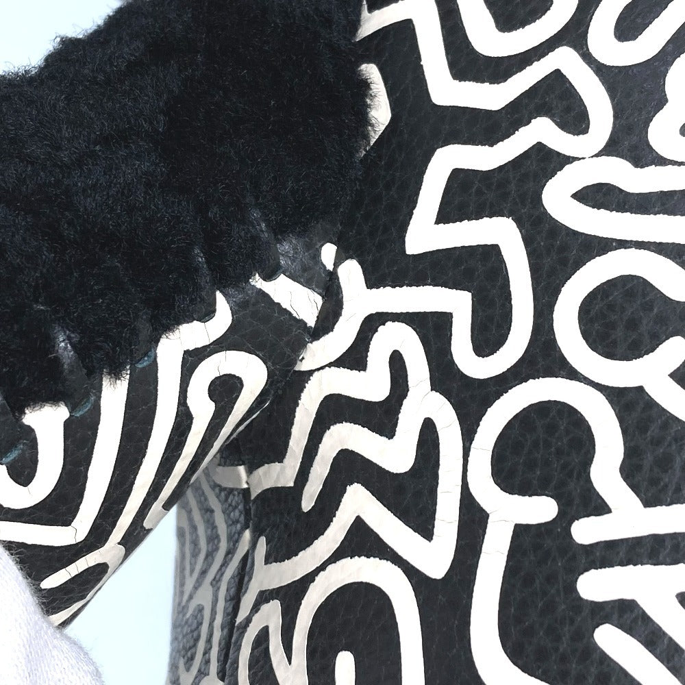 Jurulatih F20819 Keith Haring Outlaw Outlaw Doll Interior Teddy Bear Bear Stuffed Leather Unisex Black
