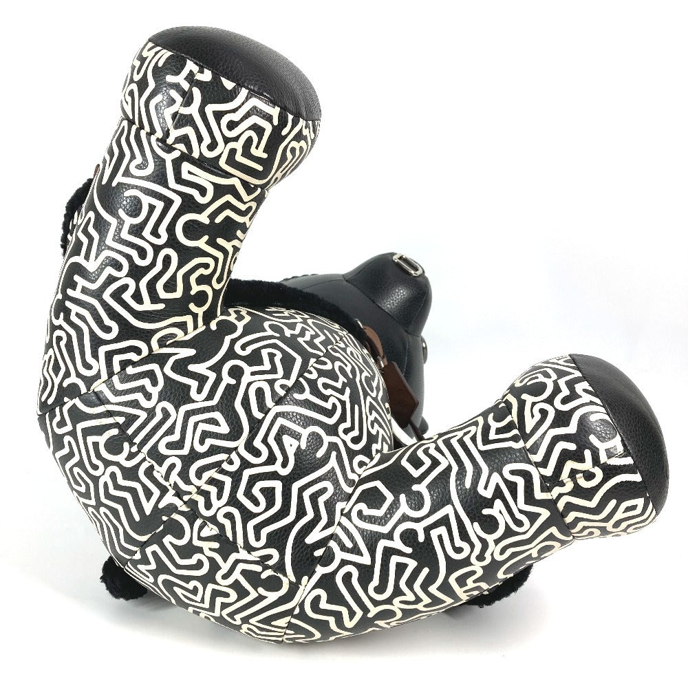 Jurulatih F20819 Keith Haring Outlaw Outlaw Doll Interior Teddy Bear Bear Stuffed Leather Unisex Black