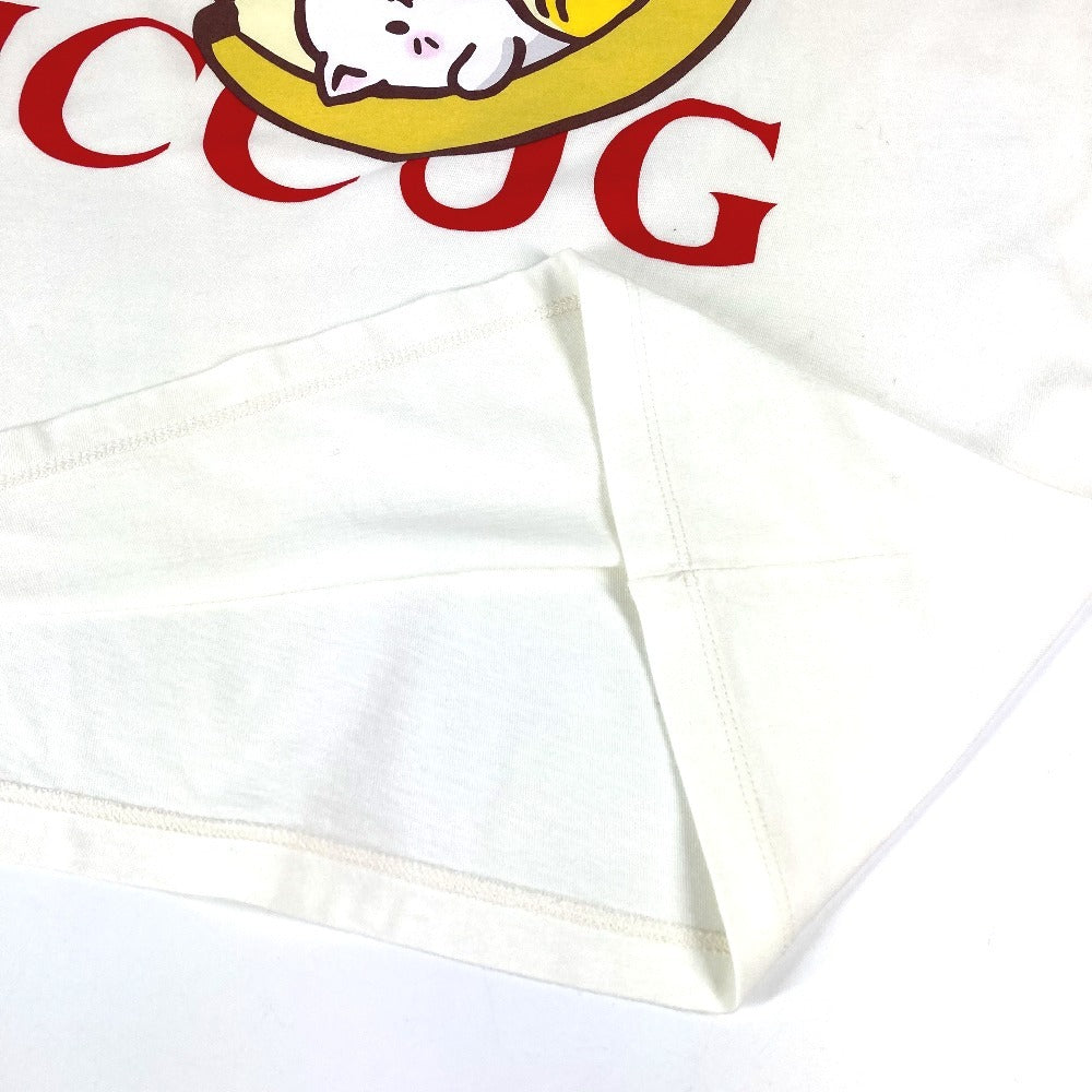 GUCCI 615044 ばなにゃ キャラクター アパレル 半袖 トップス 半袖Ｔシャツ コットン メンズ ホワイト