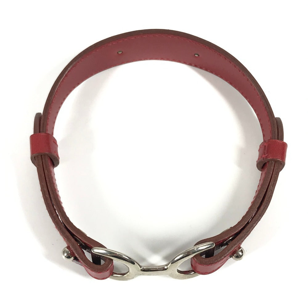 HERMES 개 목걸이 액세서리 애완견 목걸이 가죽 남여 레드