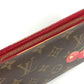 LOUIS VUITTON M95006 Monogram Cherry Takashi Murakami Porto Monet Cartera larga con cremallera Cremallera redonda Cartera larga Monogram Cherry Canvas Mujer Marrón