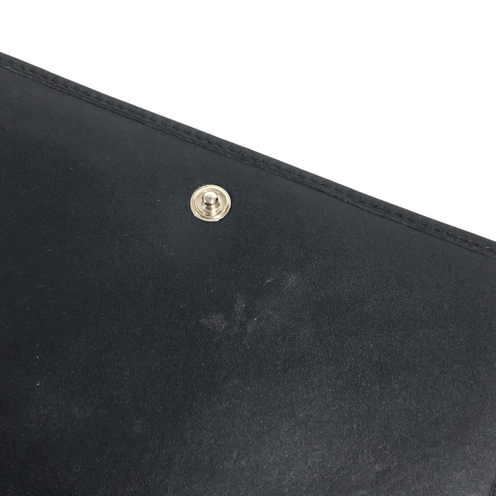 CHANEL Cambon Line CC 코코 마크 Bifold 로고 컴팩트 지갑 플랩 Bifold 지갑 가죽 여성용 블랙