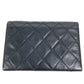 CHANEL Cambon Line CC 코코 마크 Bifold 로고 컴팩트 지갑 플랩 Bifold 지갑 가죽 여성용 블랙