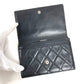 CHANEL Cambon Line CC 코코 마크 Bifold 로고 컴팩트 지갑 플랩 Bifold 지갑 가죽 여성용 블랙