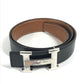 HERMES H Belt H Belt Bottoms Belt Buckle Belt Leather Women's Black