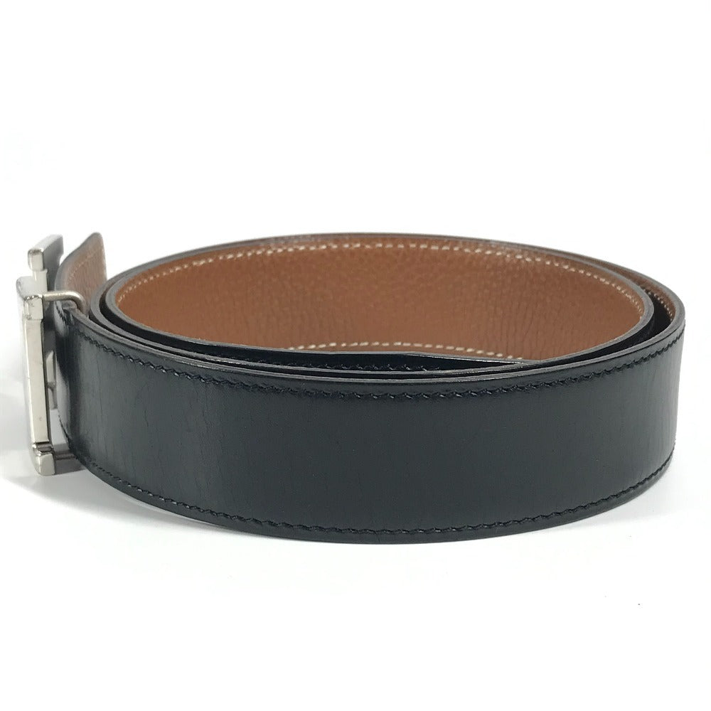 HERMES H Belt H Belt Bottoms Belt Buckle Belt Leather Women's Black