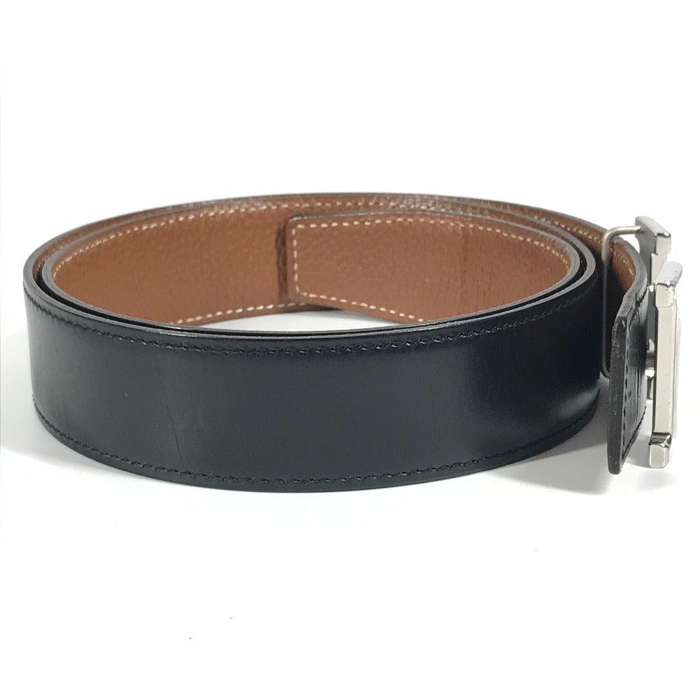 HERMES H Belt H Belt Bottoms Belt Buckle Belt Leather Women's Black