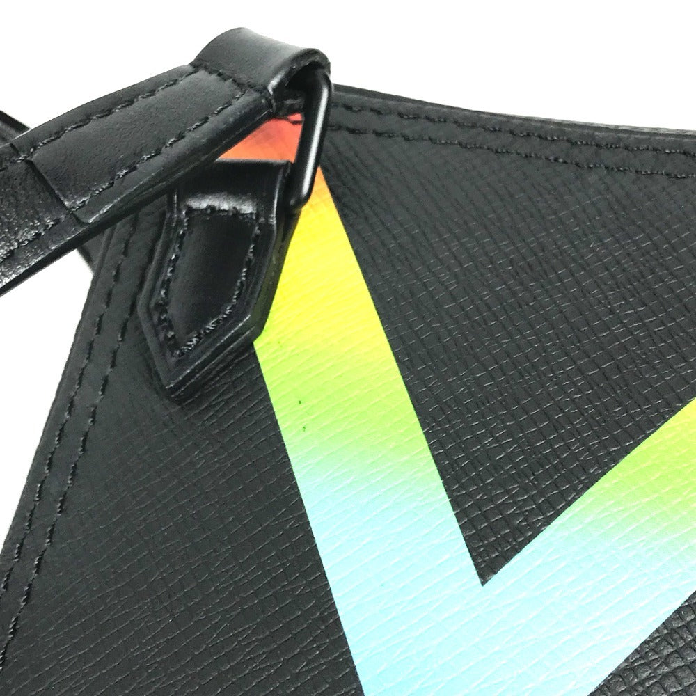 LOUIS VUITTON M30332 Taiga Rainbow Danube Messenger Bag Crossbody Pochette Bolso de hombro Taiga Cuero Unisex Negro