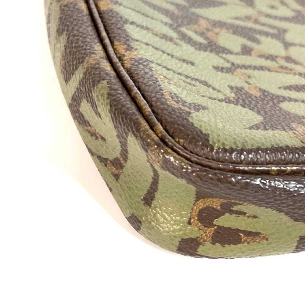 LOUIS VUITTON M92191 모노그램 그래피티 포셰트 액세서리 소품 파우치 백 숄더 핸드백 숄더백 모노그램 그래피티 캔버스 여성 카키