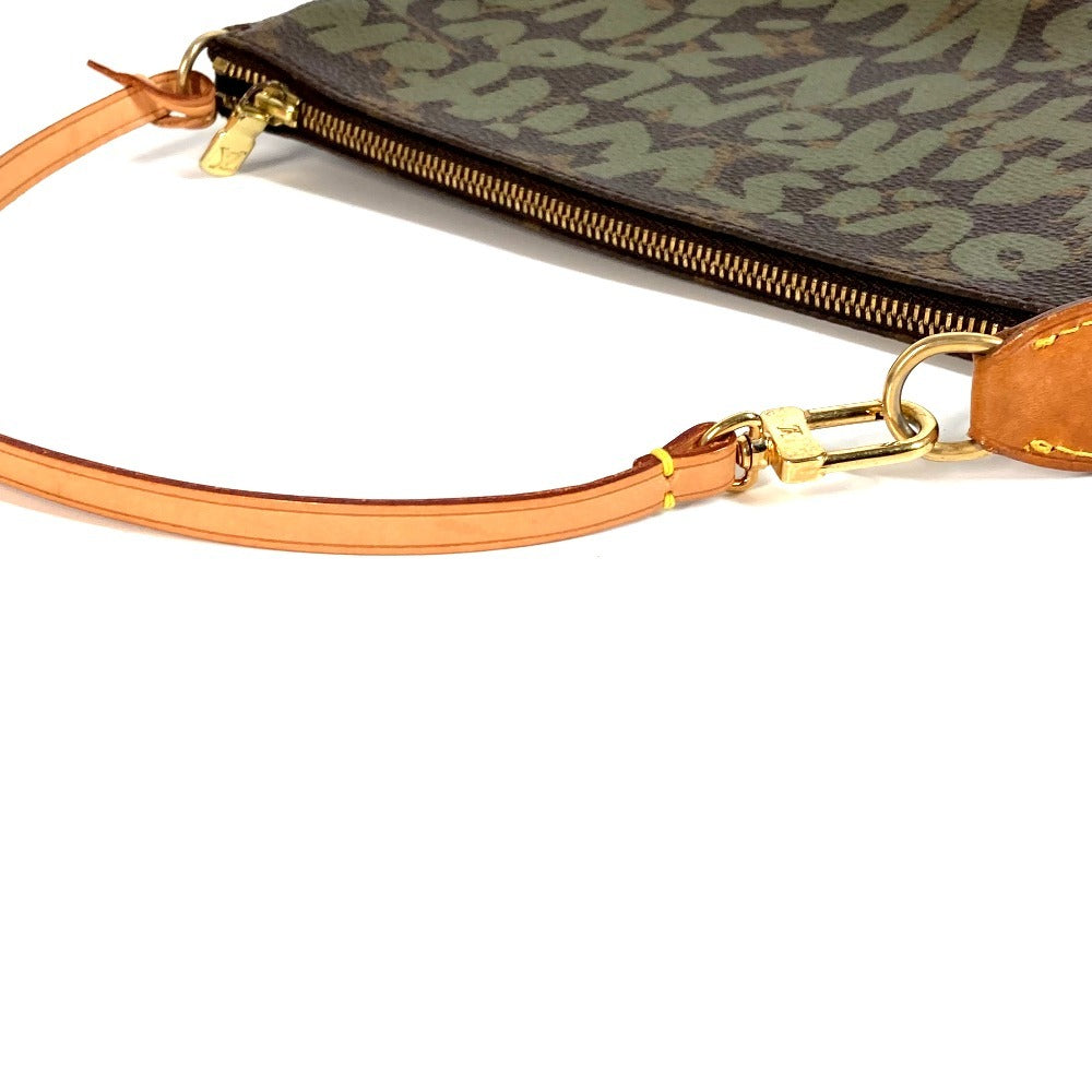 LOUIS VUITTON M92191 모노그램 그래피티 포셰트 액세서리 소품 파우치 백 숄더 핸드백 숄더백 모노그램 그래피티 캔버스 여성 카키