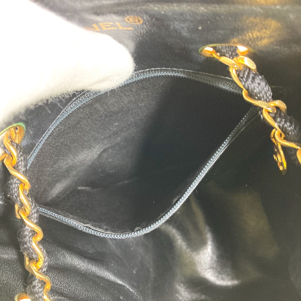 CHANEL 빈티지 마테라세 퀼팅 숄더백 W 체인 토트백 바이컬러 숄더백 스트로/가죽 여성용 오렌지