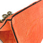 CHANEL 빈티지 마테라세 퀼팅 숄더백 W 체인 토트백 바이컬러 숄더백 스트로/가죽 여성용 오렌지