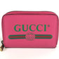 GUCCI 496319 Logo Wallet, Coin Purse, Round Zipper Coin Case, Leather, Unisex, Pink