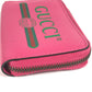 GUCCI 496319 Logo Wallet Coin Purse Round Zipper Coin Case Leather Unisex Pink