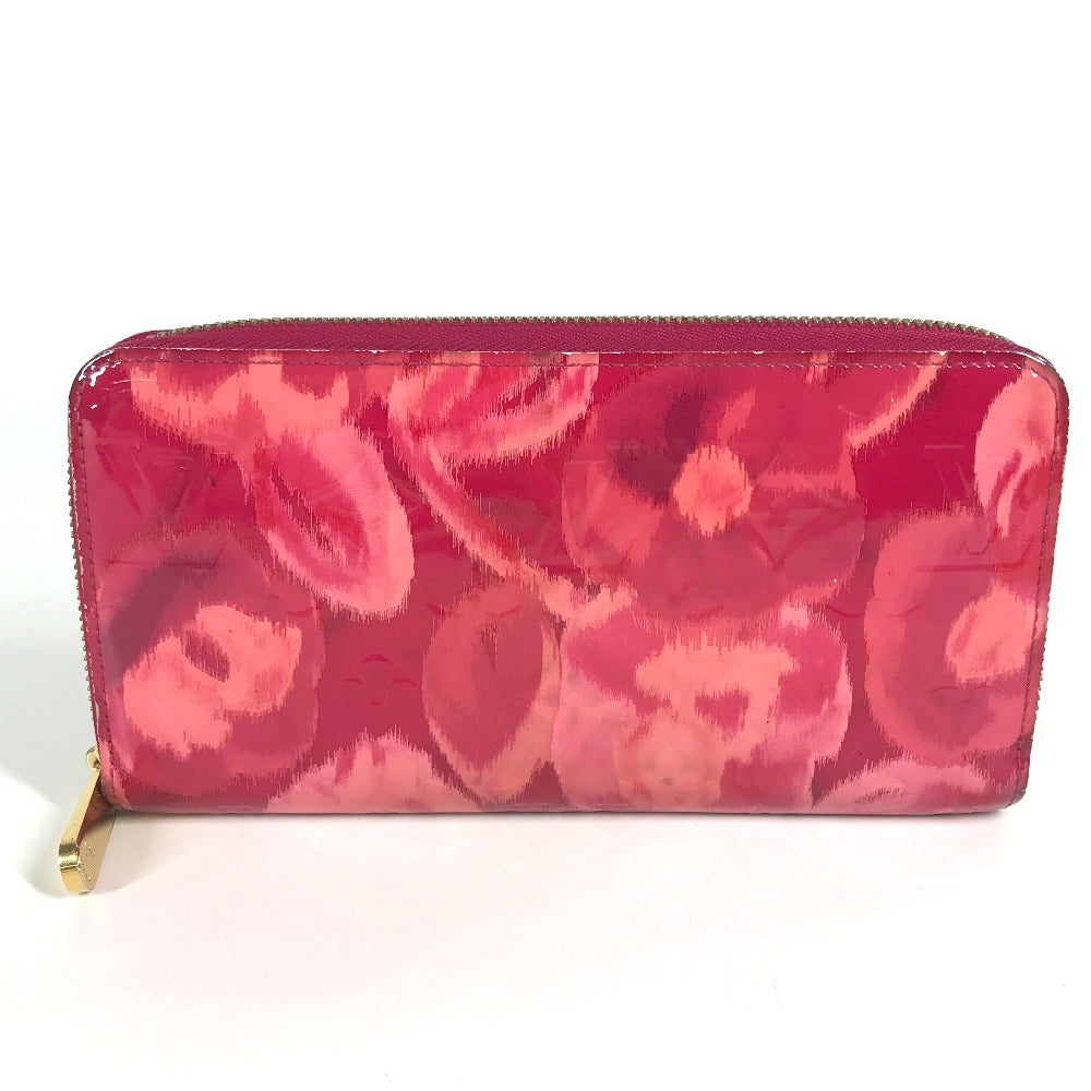 LOUIS VUITTON M90019 Ikat Flower Zippy Wallet Long Wallet Round Zipper Long Wallet Patent Leather Ladies Rose Andian Pink