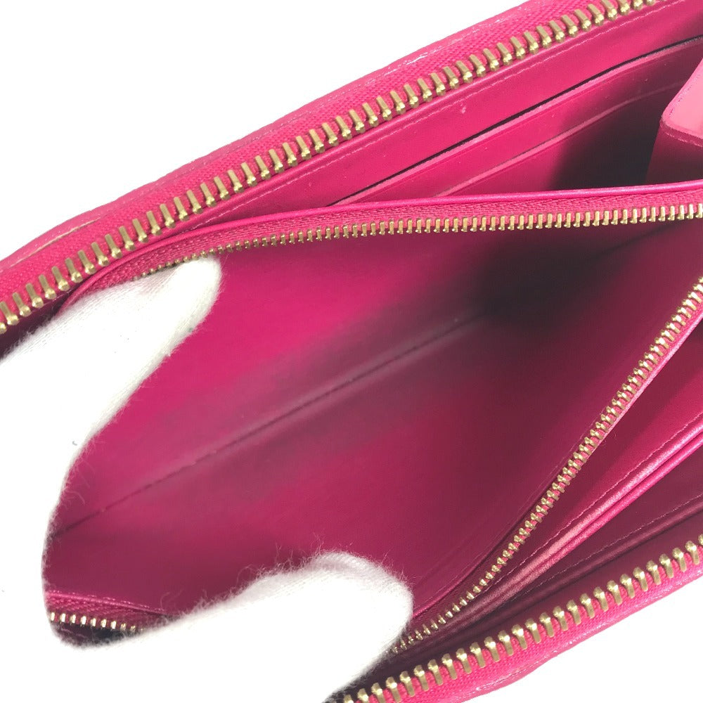 LOUIS VUITTON M90019 Ikat Flower Zippy Wallet Long Wallet Round Zipper Long Wallet Patent Leather Ladies Rose Andian Pink