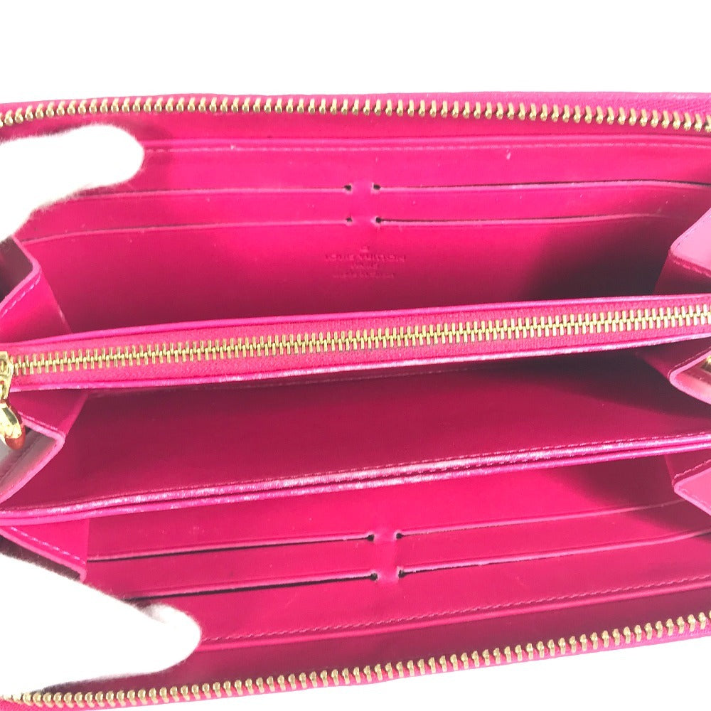 LOUIS VUITTON M90019 Ikat Flower Zippy Wallet Long Wallet Round Zipper Long Wallet Patent Leather Ladies Rose Andian Pink