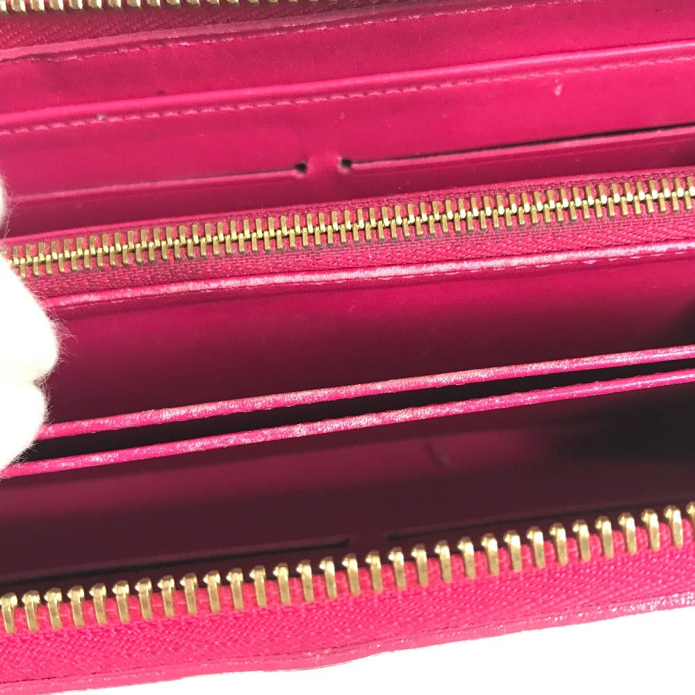 LOUIS VUITTON M90019 Ikat Flower Zippy Wallet Long Wallet Round Zipper Long Wallet Patent Leather Ladies Rose Andian Pink