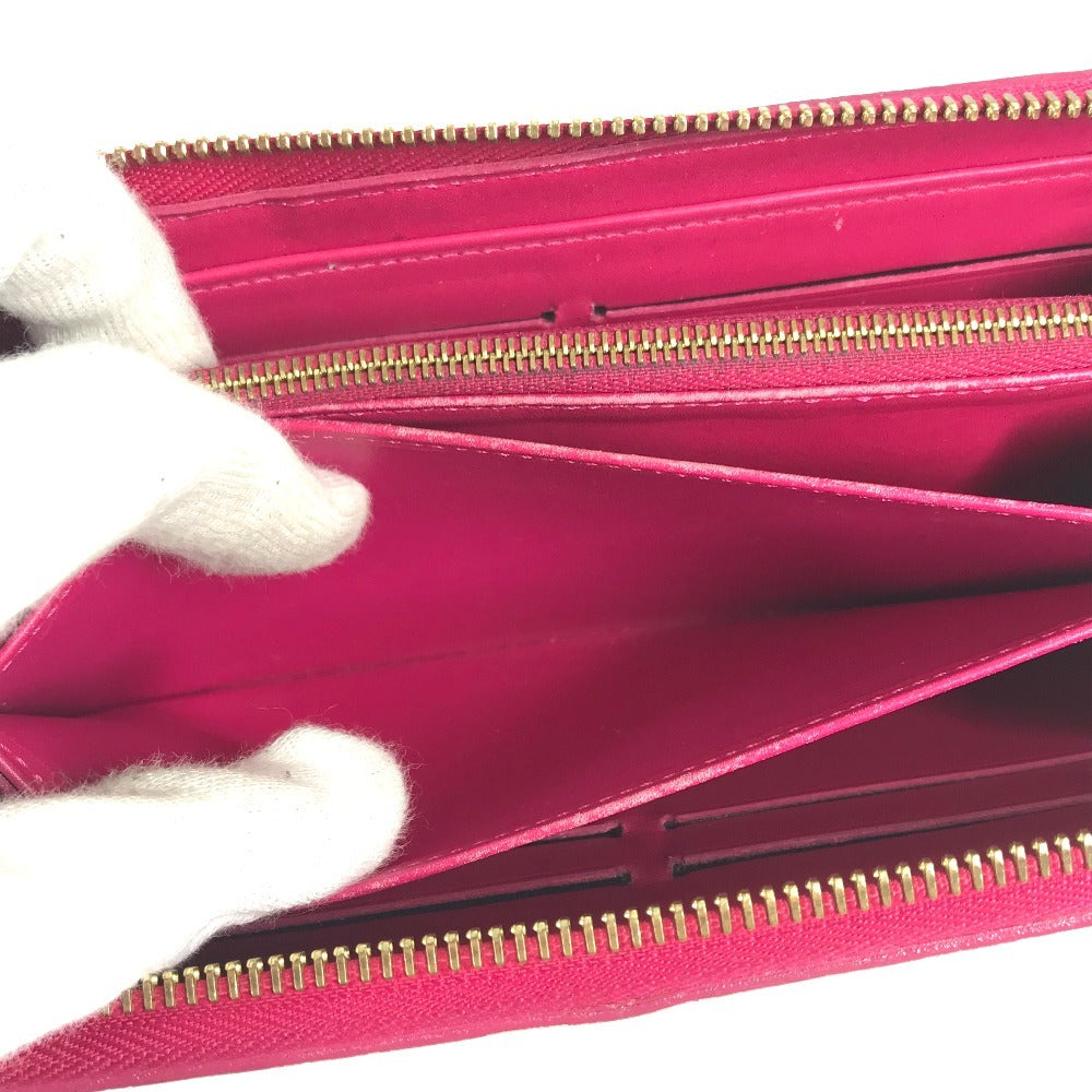 LOUIS VUITTON M90019 Ikat Flower Zippy Wallet Long Wallet Round Zipper Long Wallet Patent Leather Ladies Rose Andian Pink