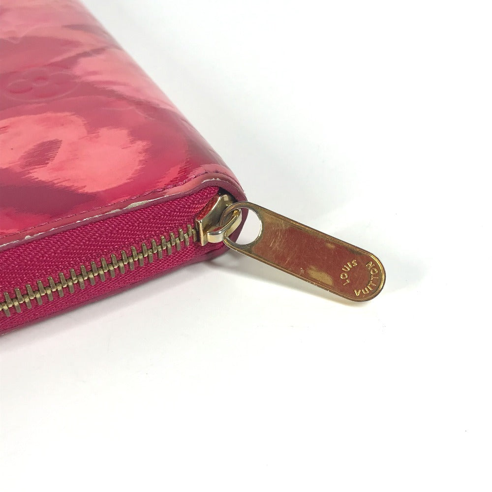 LOUIS VUITTON M90019 Ikat Flower Zippy Wallet Long Wallet Round Zipper Long Wallet Patent Leather Ladies Rose Andian Pink