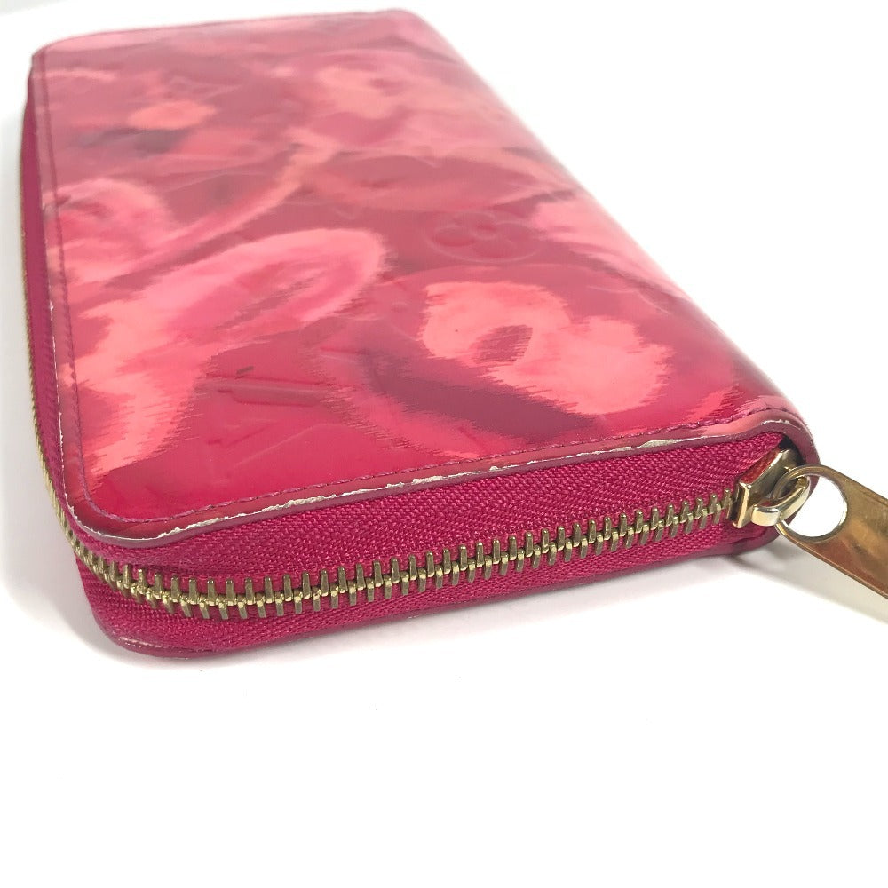 LOUIS VUITTON M90019 Ikat Flower Zippy Wallet Long Wallet Round Zipper Long Wallet Patent Leather Ladies Rose Andian Pink