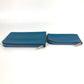 HERMES Remix Duo L-shaped Zipper with Coin Case Wallet Coin Purse Bifold Wallet Leather Unisex Blue