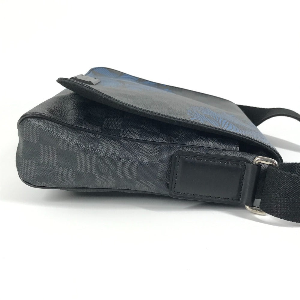 루이비통 N41714 다미에 그라파이트 디스트릭트 PM 크리스토퍼 네메스 로프 모티브 메신저 백 크로스바디 백 플랩 숄더백 다미에 그라파이트 캔버스 남성 블랙