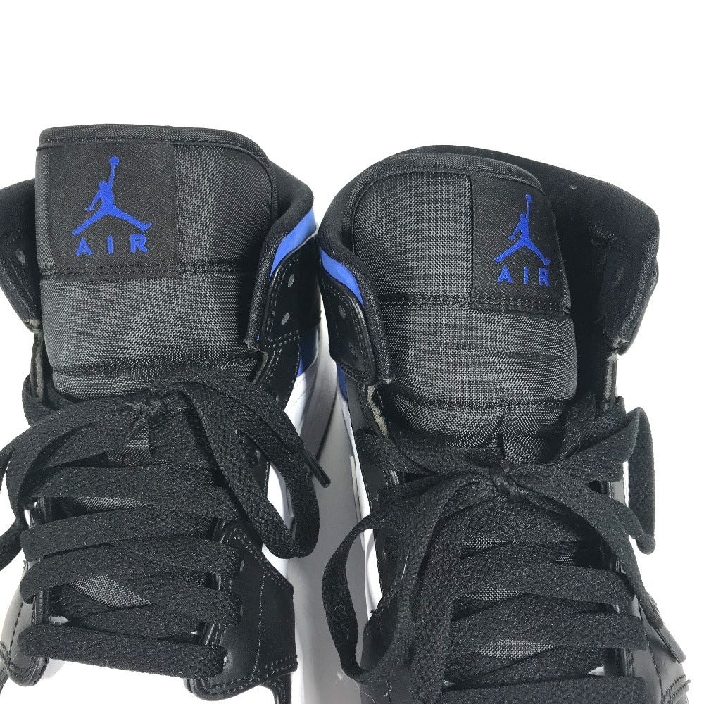 NIKE 554724-140 Air Jordan 1 Mid Royal Air Jordan 1 Mid Royal Shoes shoes sneakers Leather / Synthetic leather blue/Black x White Used