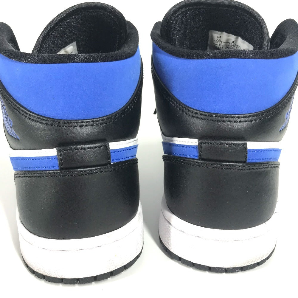 NIKE 554724-140 Air Jordan 1 Mid Royal Air Jordan 1 Mid Royal Shoes shoes sneakers Leather / Synthetic leather blue/Black x White Used