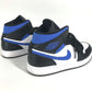 NIKE 554724-140 Air Jordan 1 Mid Royal Air Jordan 1 Mid Royal Shoes shoes sneakers Leather / Synthetic leather blue/Black x White Used