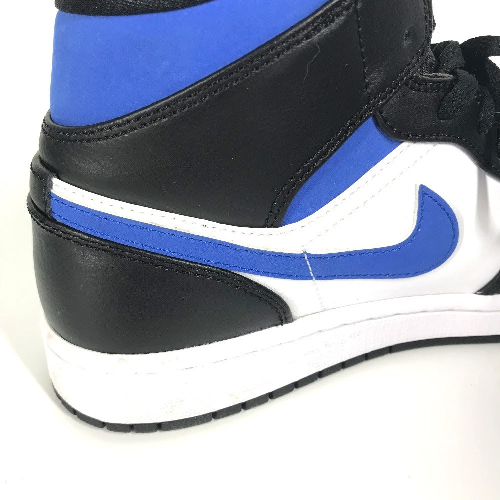 NIKE 554724-140 Air Jordan 1 Mid Royal Air Jordan 1 Mid Royal Shoes shoes sneakers Leather / Synthetic leather blue/Black x White Used