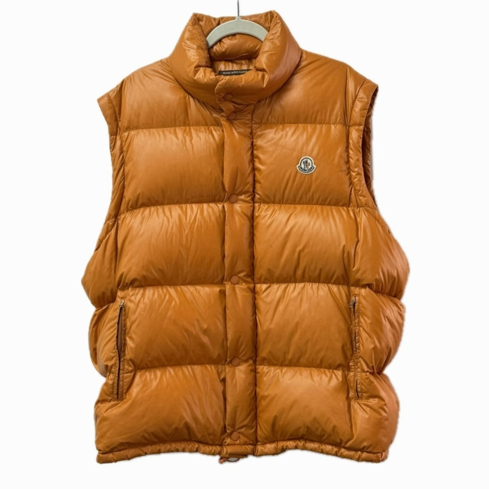 MONCLER 2WAY Down Vest Vest Logo Apparel Long Sleeve Down Outerwear Down Jacket Nylon Unisex Orange