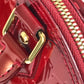 Louis vuitton m91593 vernis rayeur jalur alma bb 2way crossbody beg bahu beg tangan paten kulit wanita pomme d'Amour merah