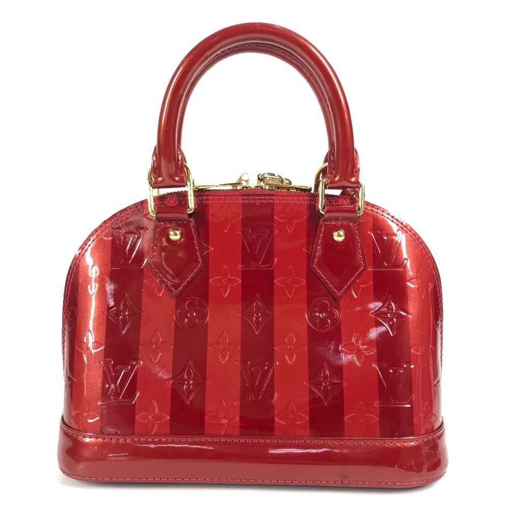 Louis vuitton m91593 vernis rayeur jalur alma bb 2way crossbody beg bahu beg tangan paten kulit wanita pomme d'Amour merah